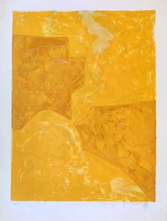 リトグラフ Poliakoff - Composition jaune  n°28