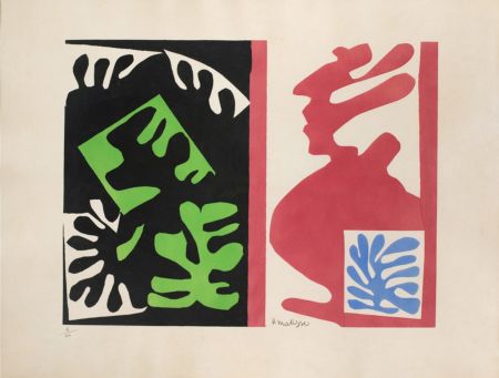 多数の Matisse - Composition (noir, vert, blanc - rouge, bleu, blanc)