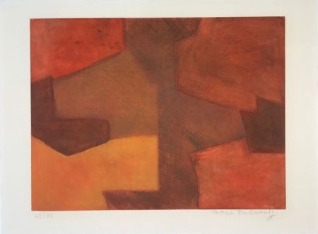 彫版 Poliakoff - Composition orange et rouge XXIX 