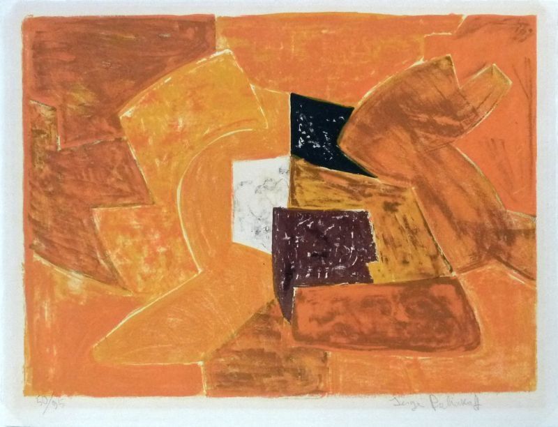 リトグラフ Poliakoff - Composition orange n°23