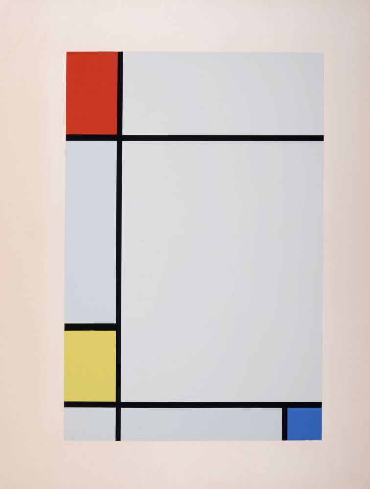 シルクスクリーン Mondrian - Composition Rouge Jaune Bleu, 1957