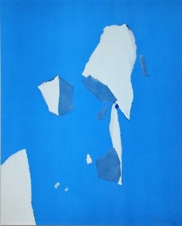 ステンシル De Stael - Composition sur fond bleu ciel