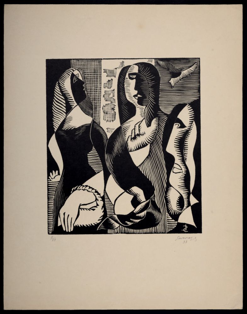 木版 Survage - Composition surréaliste, XXIII (1), 1933
