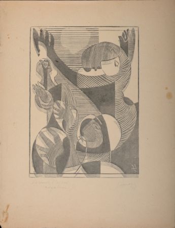 木版 Survage - Composition surréaliste XXIV (1), 1934