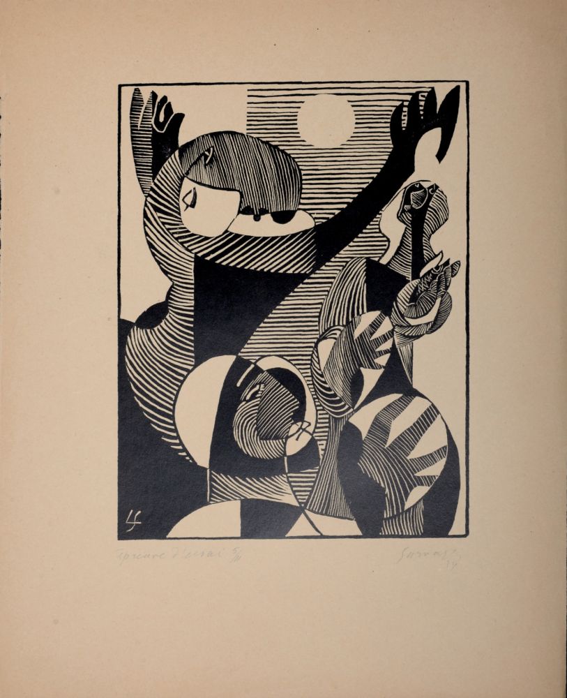 木版 Survage - Composition surréaliste XXIV (2), 1934