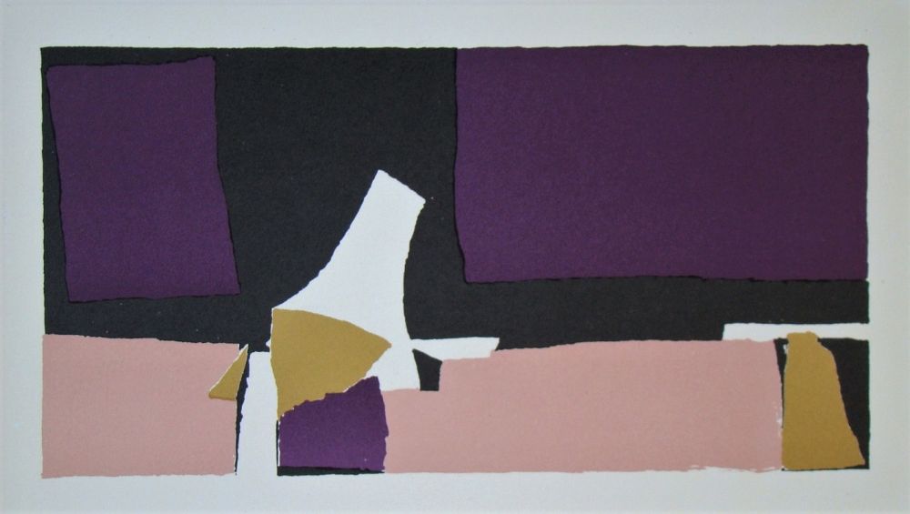 リトグラフ De Stael - Composition violette - 1952