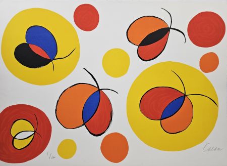 リトグラフ Calder - Composition with Butterflies