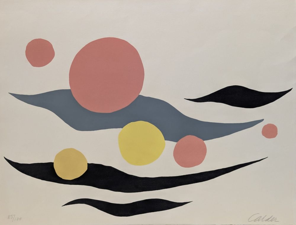 リトグラフ Calder - Composition with Clouds and Spheres 