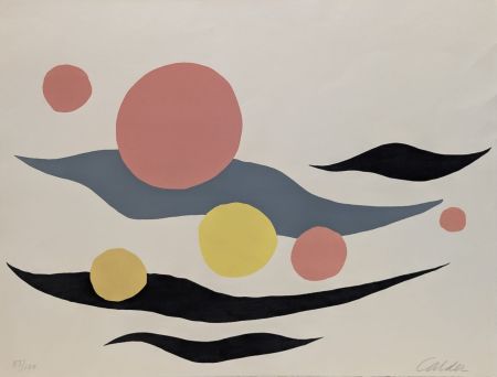 リトグラフ Calder - Composition with Clouds and Spheres 