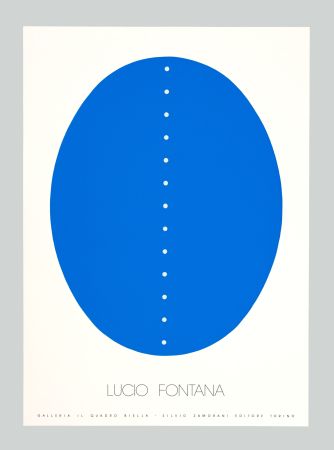 シルクスクリーン Fontana - Concetto spaziale (blu)
