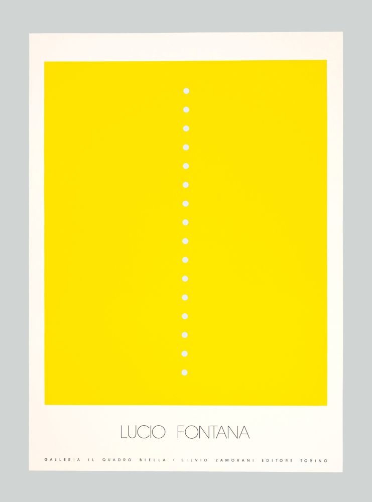 シルクスクリーン Fontana - Concetto spaziale (giallo)