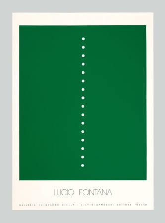 シルクスクリーン Fontana - Concetto spaziale (verde)