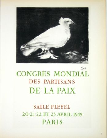 リトグラフ Picasso - Congrés Mondial de la Paix  Avril 1949