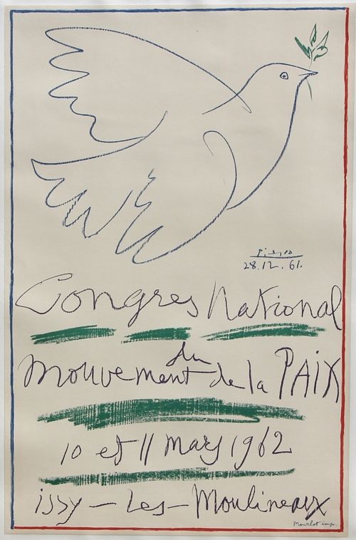 リトグラフ Picasso - Congrés National du Mouvement de la Paix