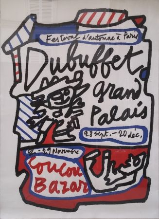 リトグラフ Dubuffet - Coucou Bazar - Dubuffet Grand Palais 1973 (Geant sur Arches)