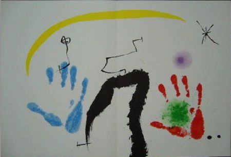 リトグラフ Miró -  Couleurs a l'improviste