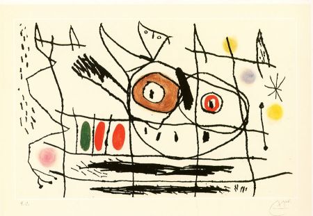エッチングと　アクチアント Miró - Couple d'oiseaux
