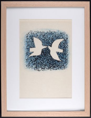 リトグラフ Braque - Couple d'oiseaux, 1963 - Framed