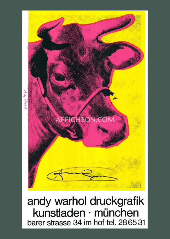 シルクスクリーン Warhol - 'Cow Wallpaper (Yellow/Pink)' 1983 Silkscreen (Hand-signed)
