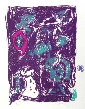リトグラフ Alechinsky - Crayon sur coquille - Le rare heureux