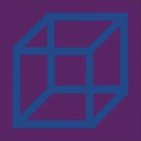 リノリウム彫版 Lewitt - Cubes in Color on Color (Purple/Blue)