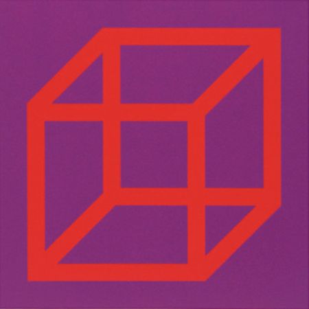 リノリウム彫版 Lewitt - Cubes in Color on Color (Purple/Red)