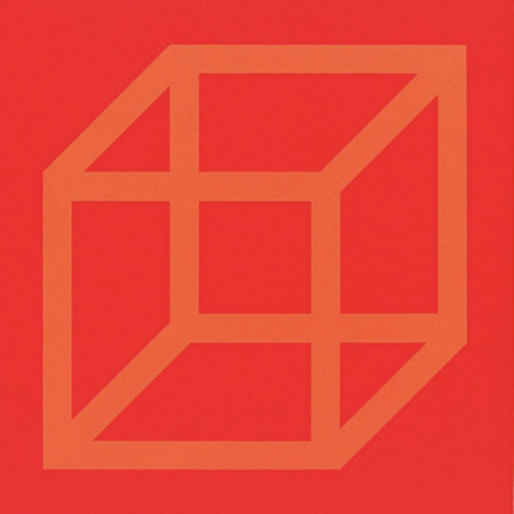 リノリウム彫版 Lewitt - Cubes in Color on Color (Yellow/Red)_copy