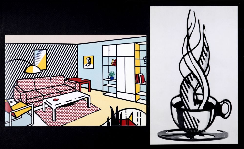 多数の Lichtenstein - Cup and Saucer II & Red Lamps, c. 1977 - Set of 2 Ephemera!