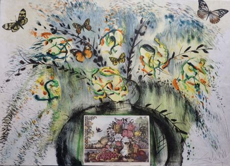 リトグラフ Dali - Currier and Ives Les Fleurs et Fruite