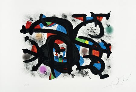 リトグラフ Miró - Câlin catalan (Le)