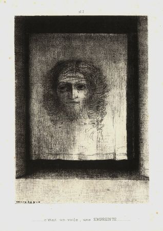 リトグラフ Redon - C'était un voile, une empreinte