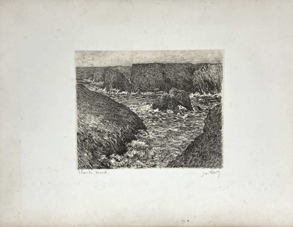 リトグラフ Monet - Côte rocheuse. Vers 1892. 