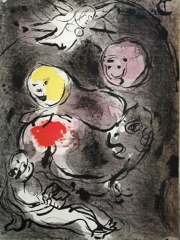 リトグラフ Chagall - Daniel avec les lions