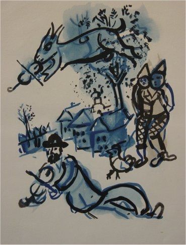 ステンシル Chagall - Dans le Village