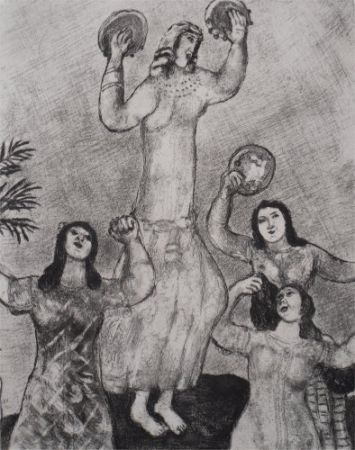 エッチング Chagall - Danse de Marie, Soeur de Moise