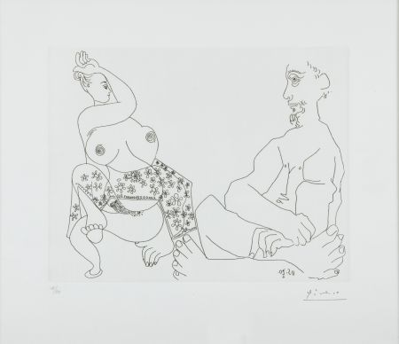 エッチング Picasso - Danse du Ventre devant Homme impassible