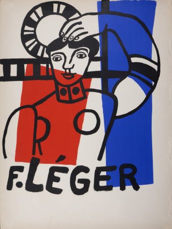 リトグラフ Leger - Danseuse tricolore au tambourin, 1955.