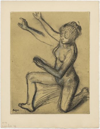 エッチングと　アクチアント Degas - Danseuse : étude de nu et mouvements (vers 1896)