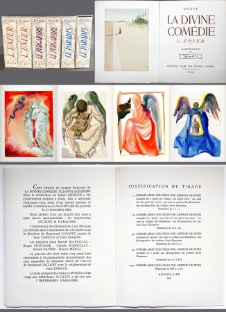 挿絵入り本 Dali - Dante : LA DIVINE COMÉDIE. 6 volumes. 100 planches couleurs et suites de décompositions (1959-1963).