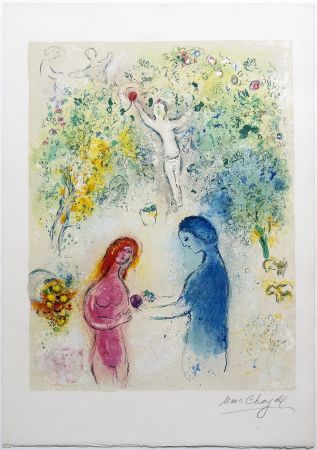 リトグラフ Chagall - DAPHNIS & CHLOÉ - Frontispice (de la suite signée,1961)