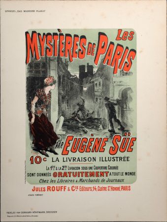 リトグラフ Cheret - Das Moderne Plakat : Les Mystères de Paris, 1897