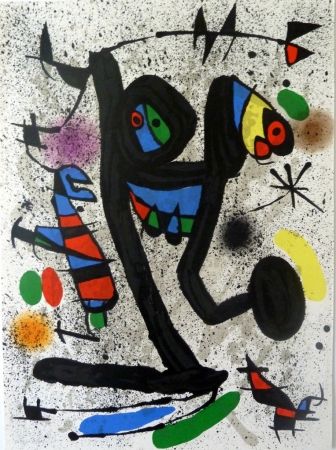 リトグラフ Miró - Das Schmetterlingmädchen