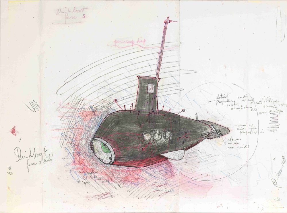 シルクスクリーン Panamarenko - De Duikboot : project Panamarenko faze III XL