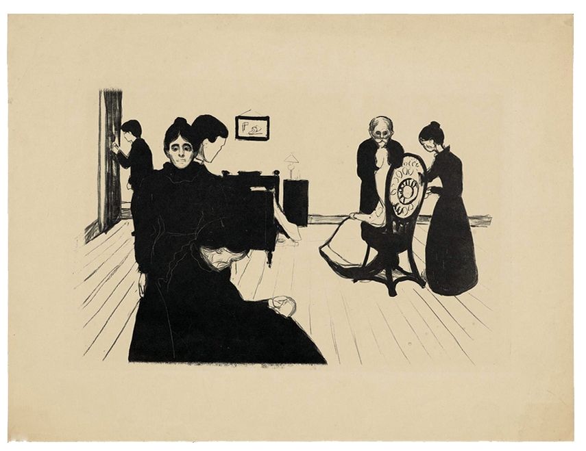 リトグラフ Munch - Death in the Sickroom