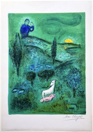 リトグラフ Chagall - Découverte de Daphnis par Lamon (de la suite 