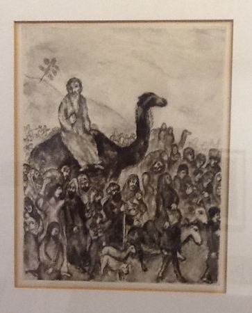 エッチング Chagall - Depart de Jacob pour l'Egypte