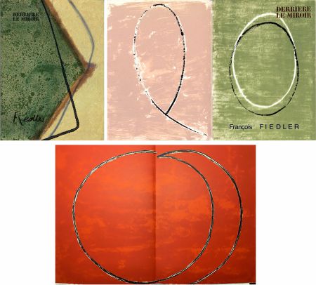 挿絵入り本 Fiedler - DERRIÈRE LE MIROIR: COLLECTION COMPLÈTE des 4 volumes de la revue  consacrés François Fiedler: 26 LITHOGRAPHIES ORIGINALES (de 1959 à 1974).