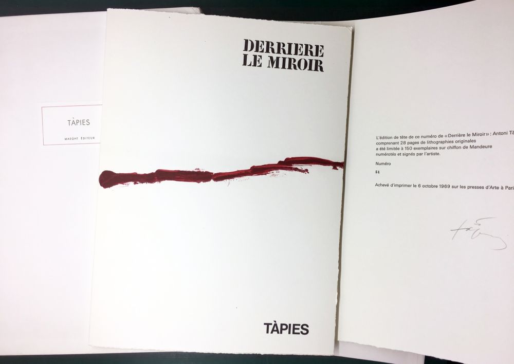 挿絵入り本 Tàpies - DERRIÈRE LE MIROIR n° 180 . TÀPIES . 1969. TIRAGE DE LUXE SIGNÉ.