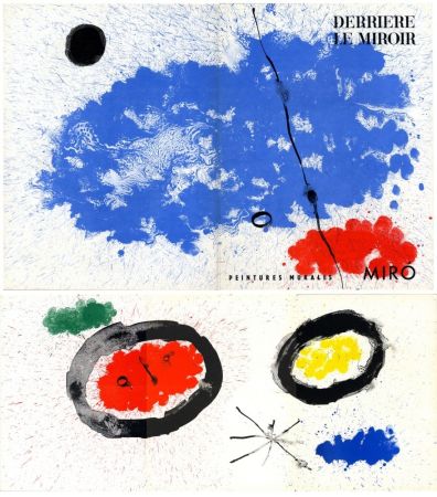 挿絵入り本 Miró - Derrière Le Miroir n° 128. PEINTURES MURALES DE MIRÓ. 7 LITHOGRAPHIES ORIGINALES. Juin 1961.