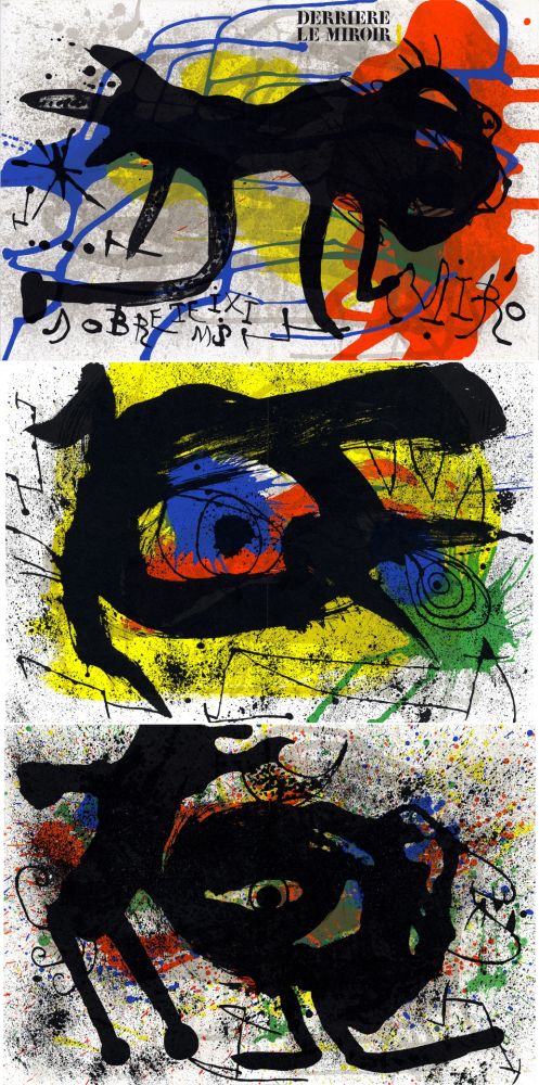 挿絵入り本 Miró - Derrière le Miroir n° 203. SOBRETEIXIMS ET SACS. 3 LITHOGRAPHIES ORIGINALES (1973)